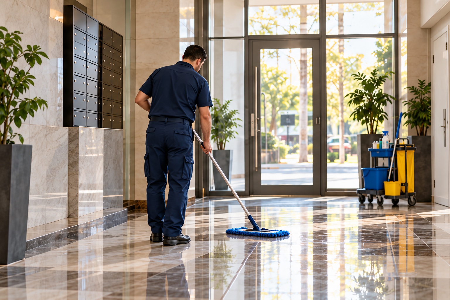 Apartman koridoru ve merdiven ortak alan temizliği